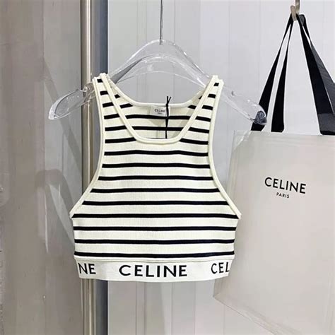 celine striped crop top|celine crop top bra.